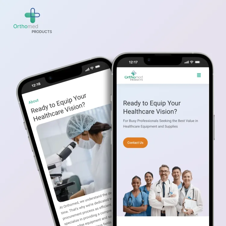Orthomed Products: Healthcare Website project showcase